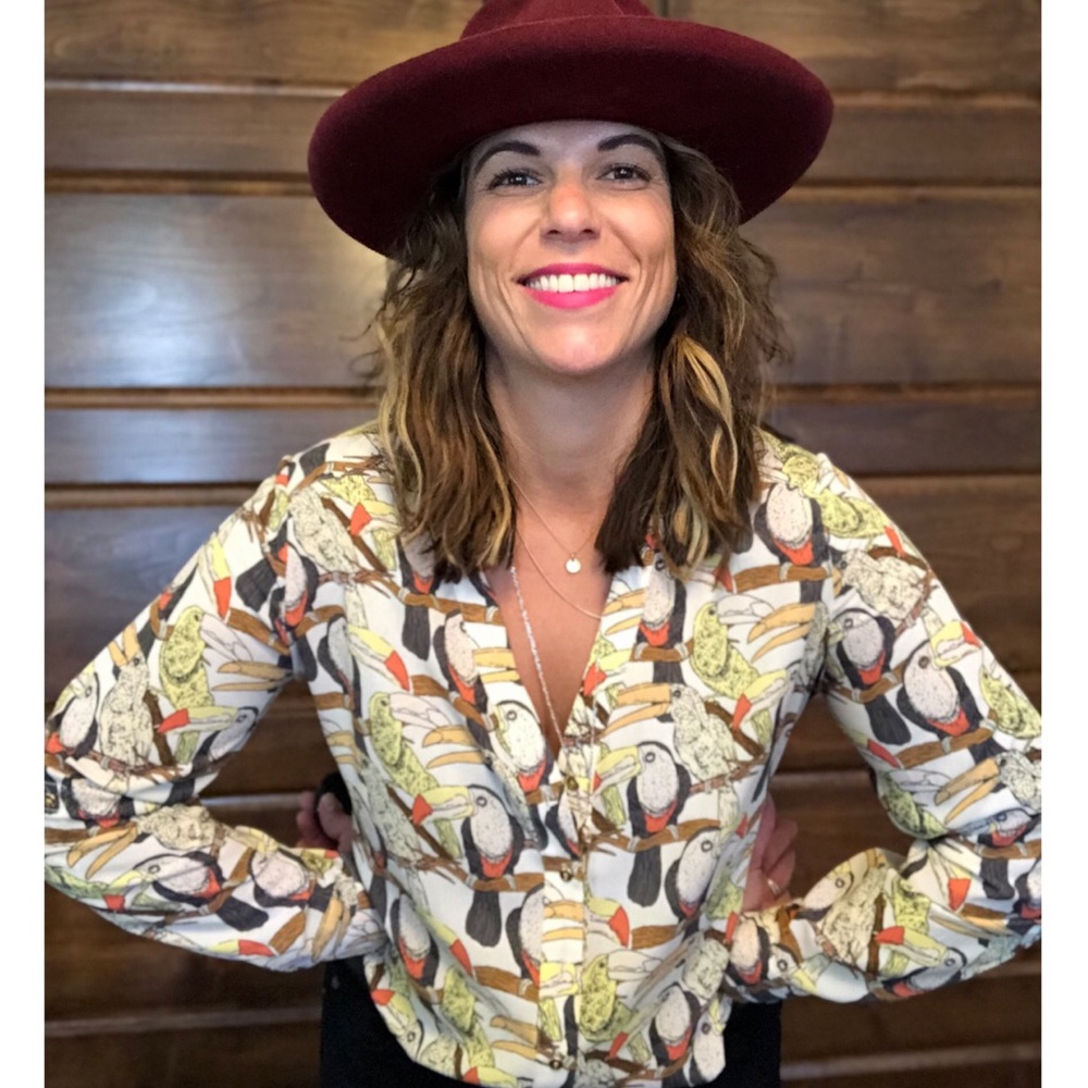Vintage | Toucan Button Down Blouse